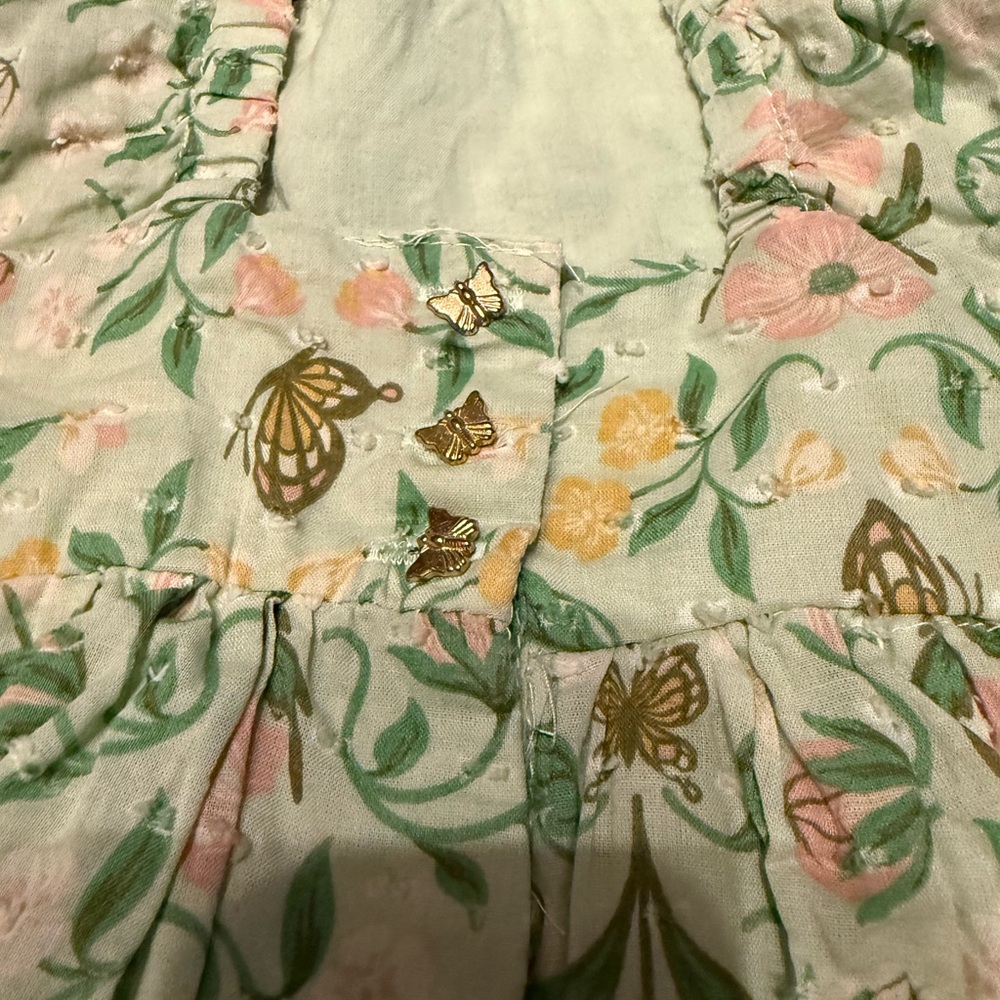 Cupcakes & Cashmere Green Floral and butterfly Dress - Picture 3 of 3